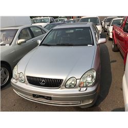 2001 LEXUS GS300, SILVER, 4 DOOR SEDAN, GAS, AUTOMATIC,  VIN#JT8BD69S010121406, 255,411KMS,