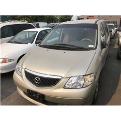 2002 MAZDA MPV, BROWN, VAN, GAS, AUTOMATIC, VIN #JM3LW28A920308511, 39,674KMS,