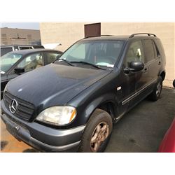 1999 MERCEDES, ML320, BLACK, 4 DOOR SUV, GAS, AUTOMATIC, VIN #4JGAB54E0XA133746, TMU, ** NO KEYS