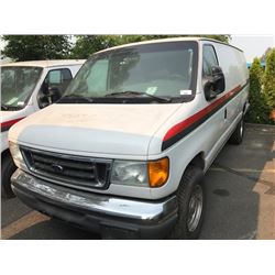 2005 FORD E350 CARGO VAN, WHITE, DIESEL, AUTOMATIC, VIN#1FTSS34P75HA03904, 206,672KMS,