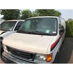 2007 FORD E350, VAN, WHITE, DIESEL, AUTOMATIC, VIN #1FTSS34P67DA68611, 192,920KMS, DEAD BATTERY,