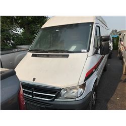 2006 DODGE SPRINTER 2500, WHITE, DIESEL, AUTOMATIC, VIN#WD0BD44065949645, 183,910KMS, DEAD BATTERY,