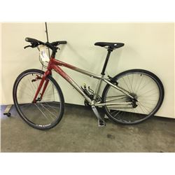 RED AND GREY TREX 7.2 HYBRID ROAD BIKE