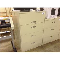 BEIGE 4 DRAWER LATERAL FILE CABINET