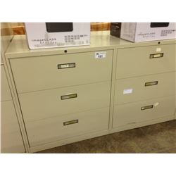 BEIGE 3 DRAWER LATERAL FILE CABINET