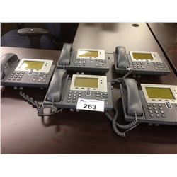 LOT OF 5 CISCO 7940 IP PHONE HANDSETS