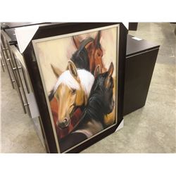 PAUL VAN GINKEL "ONE TWO THREE" FRAMED PRINT OF HORSES