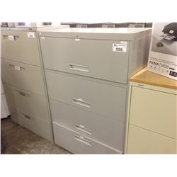 GREY 4 DRAWER LATERAL FILE CABINET