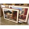 Image 1 : THREE FRAMED ART PRINTS OF EUROPEAN CANAL SCENES AND VASE