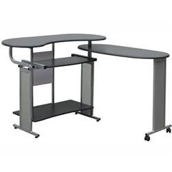 GREY ROLL OUT COMPUTER DESK