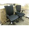 Image 1 : 2 BLACK MULTI-LEVER HI-BACK TASK CHAIRS AND APPROX. 20 BLUE ARM CHAIRS - MUST TAKE ALL