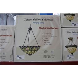 TIFFANY STYLE STAINED GLASS HANGING LAMP