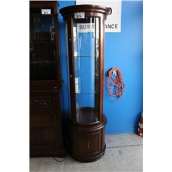 MAHOGANY ROUND DISPLAY CABINET