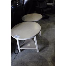 PAIR OF ROUND END TABLES