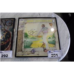 GOODBYE YELLOW BRICK ROAD FRAMED ALBUM COVER AUTOGRAPHED BY ELTON JOHN