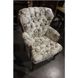FRENCH PROVINCIAL BUTTON BACK CHAIR