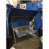 Image 2 : OUTDOOR/PATIO ALUMINUM FRAMED  BENCH  SWING WITH SHADE COVER AND 3 UPHOLSTERED SEAT CUSHIONS