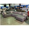 Image 1 : 3 PIECE GREY UPHOLSTERED SECTIONAL SOFA