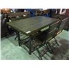 Image 2 : 4 PIECE CONTEMPORARY DINING TABLE SET- TABLE WITH 2 CHAIRS & BENCH SEAT