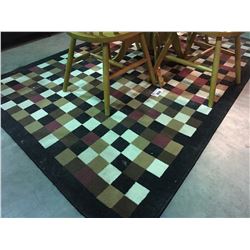 APPROX  5' X 8' CONTEMPORARY CHECKER PATTERN AREA RUG