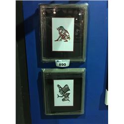 PAIR NICELY FRAMED 1ST NATIONS PRINTS BY ARTIST RICHARD SHORTY - " FROG DANCER" & "TRANSFORMATION"