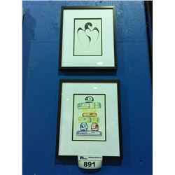 GROUP OF 2 NICELY FRAMED 1ST NATIONS PRINTS - BY ARTISTS  BEN HOUSTIE "INUKSHUK" & ISAAC BIGNELL