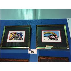 GROUP OF 2 NICELY FRAMED 1ST NATIONS PRINTS - BY ARTIST RICHARD SHORTY  "RAINBOW BEAR" & "CLAN"