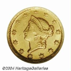 1849-D G$1 AU58 NGC.