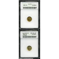 1850 G$1 AU50 ANACS,