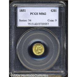 1851 G$1 MS62 PCGS.