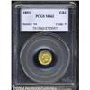 Image 1 : 1851 G$1 MS62 PCGS.
