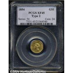 1854 G$1 Type Two XF45 PCGS.