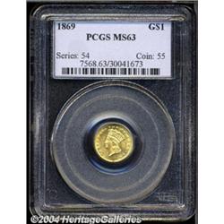1869 G$1 MS63 PCGS.