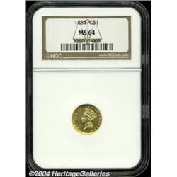 1884 G$1 MS64 NGC.