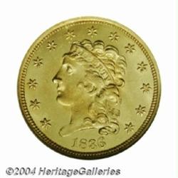 1836 $2 1/2 Script 8 MS63 NGC.