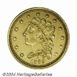 1839-C $2 1/2 AU58 Uncertified.