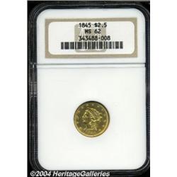 1845 $2 1/2 MS62 NGC.