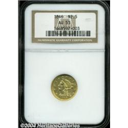 1846 $2 1/2 AU53 NGC.