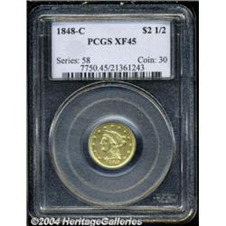 1848-C $2 1/2 XF45 PCGS.