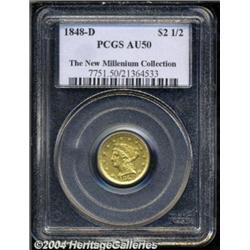 1848-D $2 1/2 AU50 PCGS.
