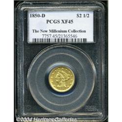 1850-D $2 1/2 XF45 PCGS.