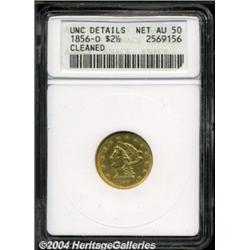 1856-O $2 1/2 --Cleaned--ANACS. Unc Details, Net AU50.