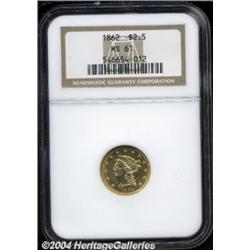 1862 $2 1/2 MS61 NGC.