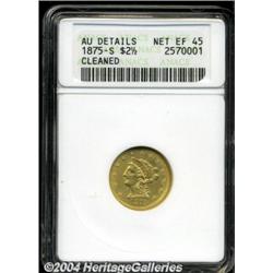 1875-S $2 1/2 --Cleaned--ANACS. AU Details, Net XF45.