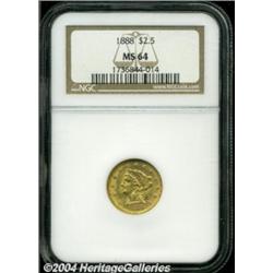 1888 $2 1/2 MS64 NGC.