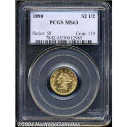 1890 $2 1/2 MS63 PCGS.