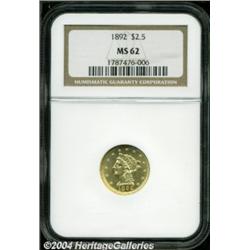 1892 $2 1/2 MS62 NGC.