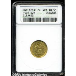 1902 $2 1/2 --Cleaned--ANACS. Unc Details, Net AU55.