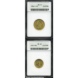 1903 $2 1/2 Quarter Eagle MS62 ANACS,