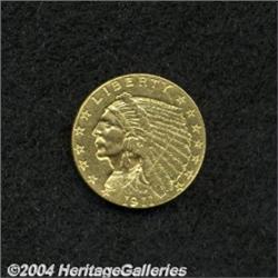 1911-D $2 1/2 AU55 Scratched, Cleaned, Uncertified.